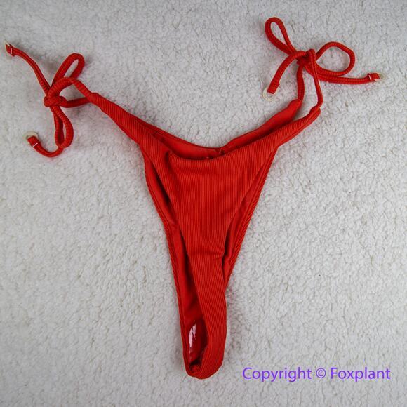 New! Set! Zulu & Zephyr Free People Tie Curve Brief Bikini, size 4 - Picture 10 of 13